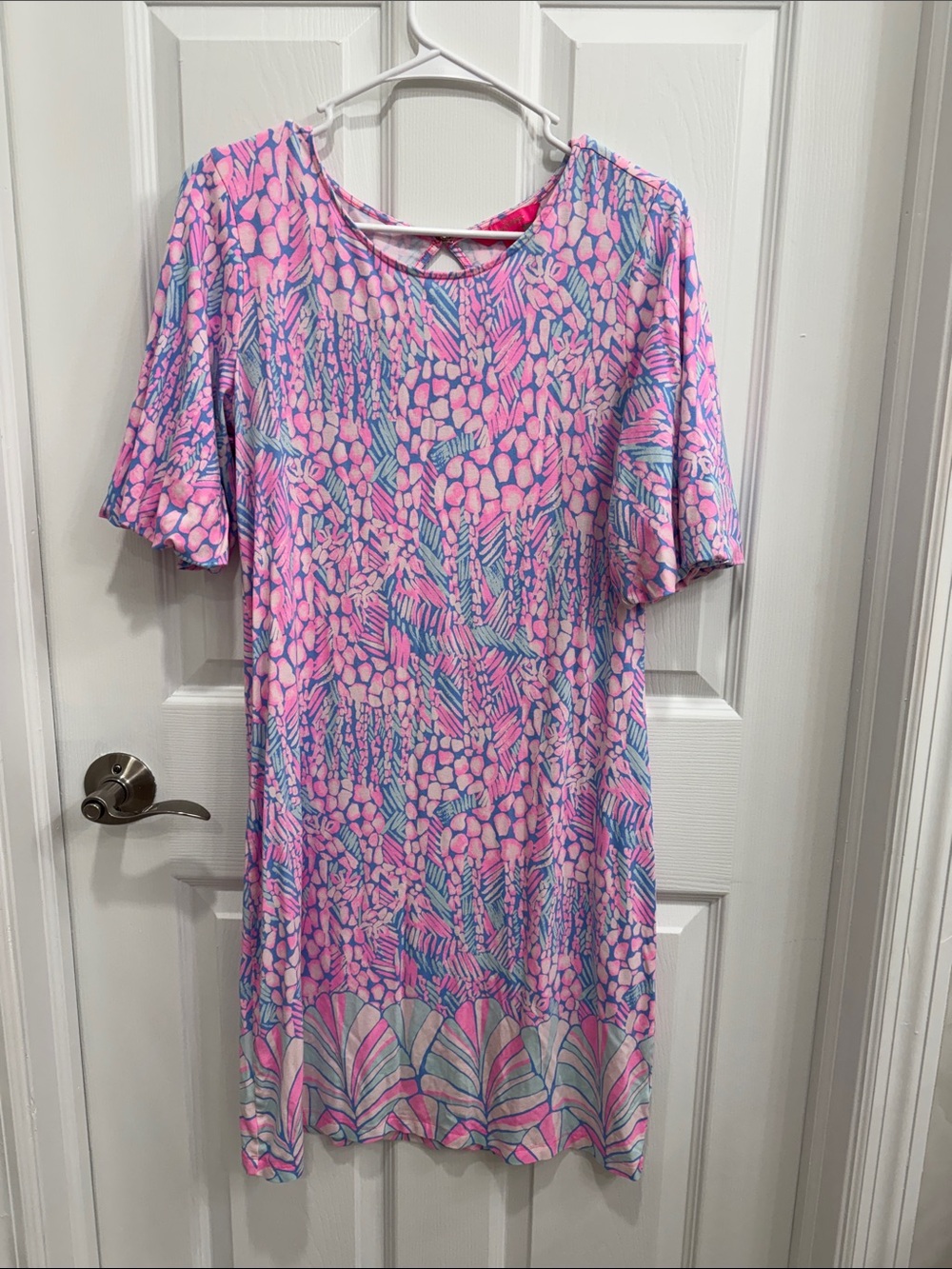Lilly Pulitzer Pink and Blue Floral-Print Midi Dress